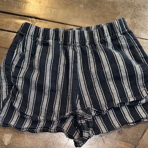 Brandy Melville Black and White Striped High Waist Shorts